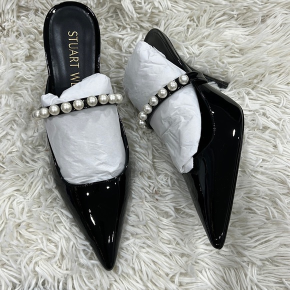 STUART WEITZMAN Leather Goldie Mules 100 - Picture 2 of 8